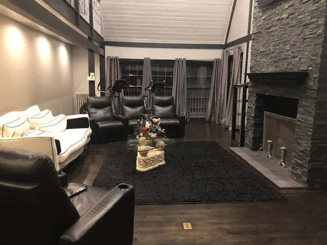 a backyard of a house with lots of green space