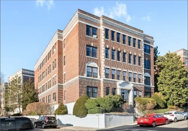 a front view of a building