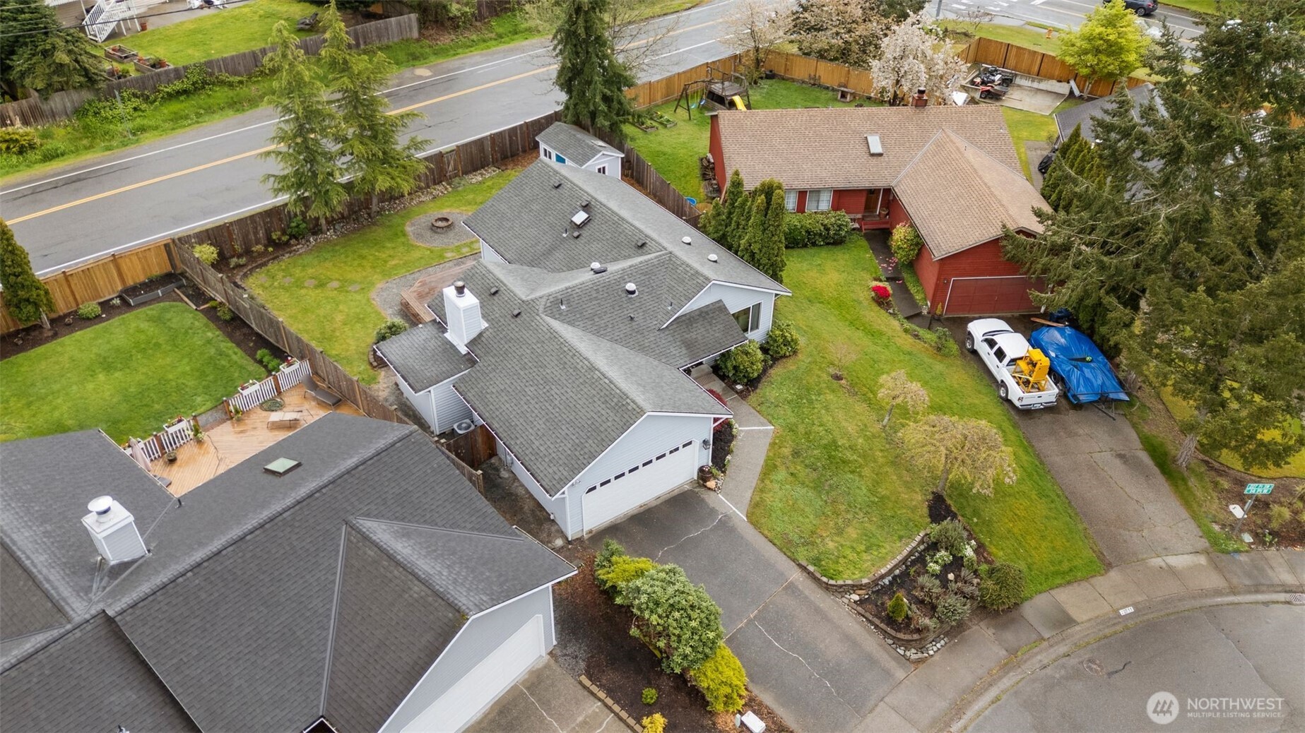 22707 14th Place West Bothell, WA 98021 - Photo 37 of 39 an aerial view of a house with a swimming pool