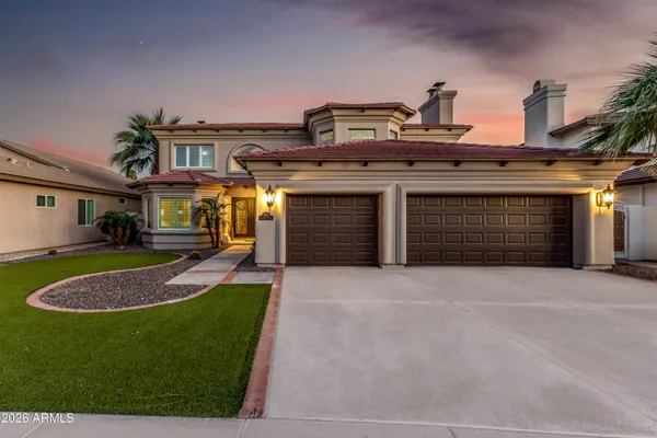 a front view of a house with entertaining space