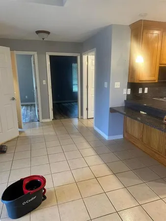 a view of a hallway with entryway