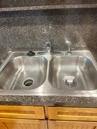 a close view of sink and tap