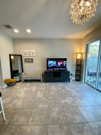 a view of a projector room with gym equipment