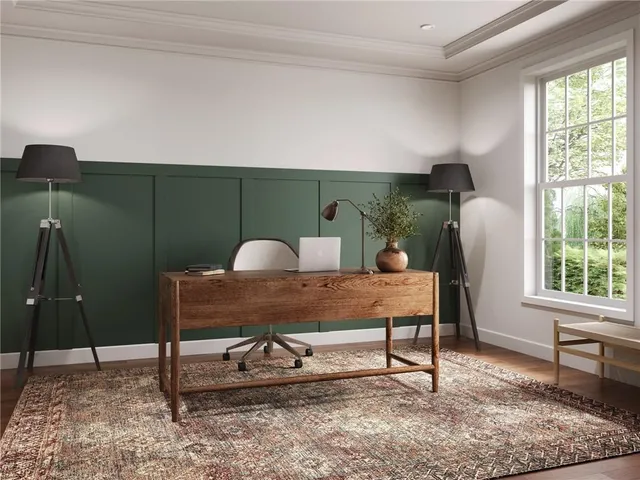 a living room with furniture