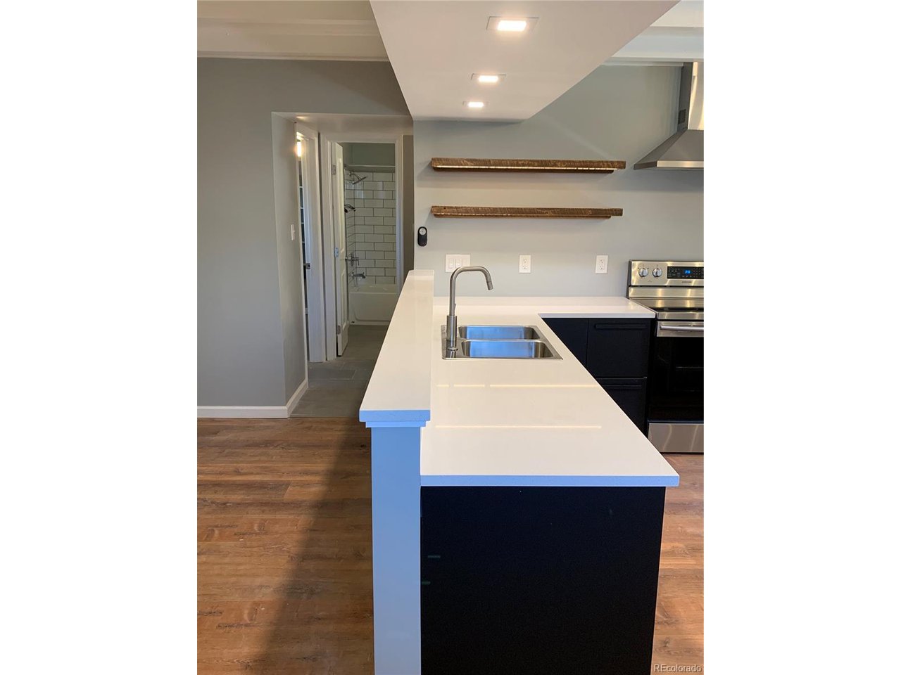 1040 Stuart Street Denver, CO 80204 - Photo 2 of 30 a kitchen with a sink and a refrigerator