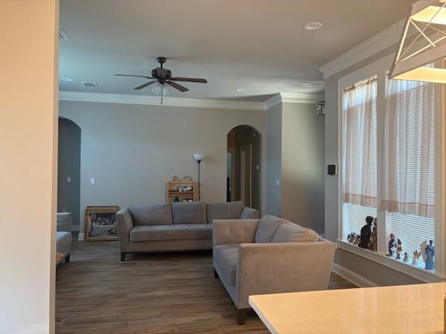 6896 Bethany Reed Circle Blanchard, LA 71107 - Photo 1 of 9 Spacious living area featuring wood-finish flooring, crown molding, and recessed lighting