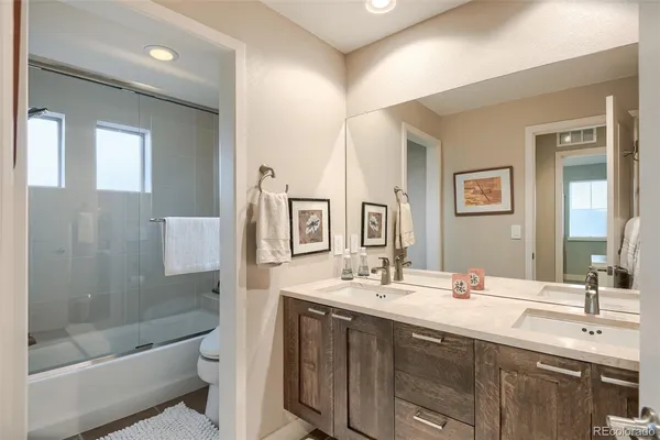 a view of an ocean and a yard