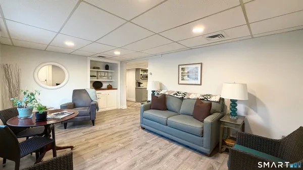 a living room with furniture