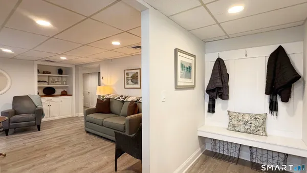 a living room with furniture and a couch