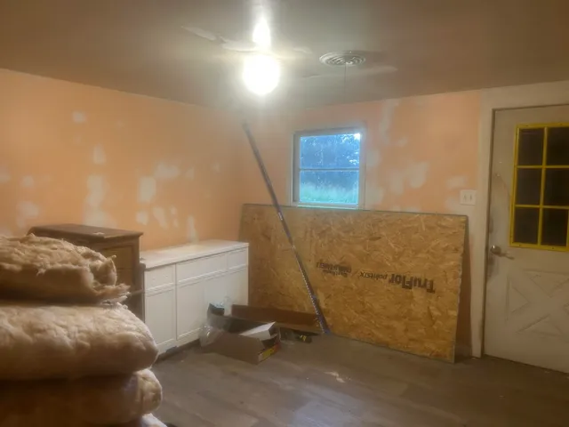 an empty room with a window