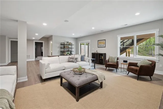 a living room with furniture