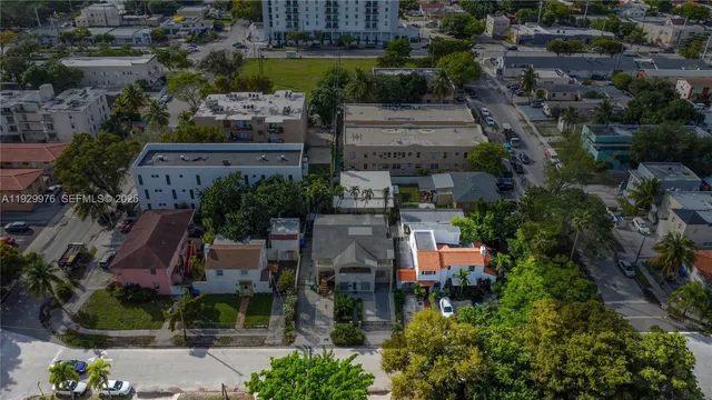 an aerial view of multiple house