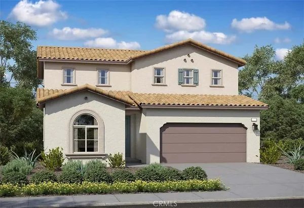 a front view of a house with a garage