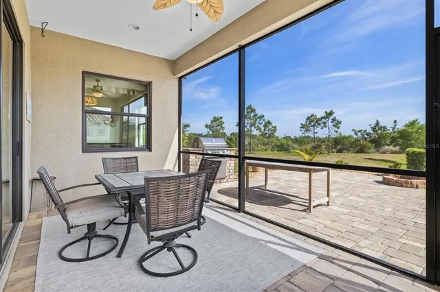 a view of a terrace with furniture