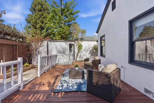 a outdoor living space with patio furniture