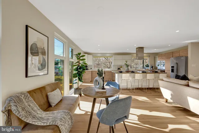 a view of street with sitting area