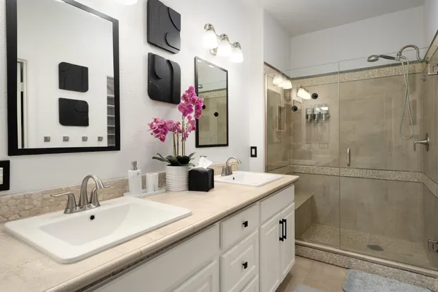 a bathroom with a shower