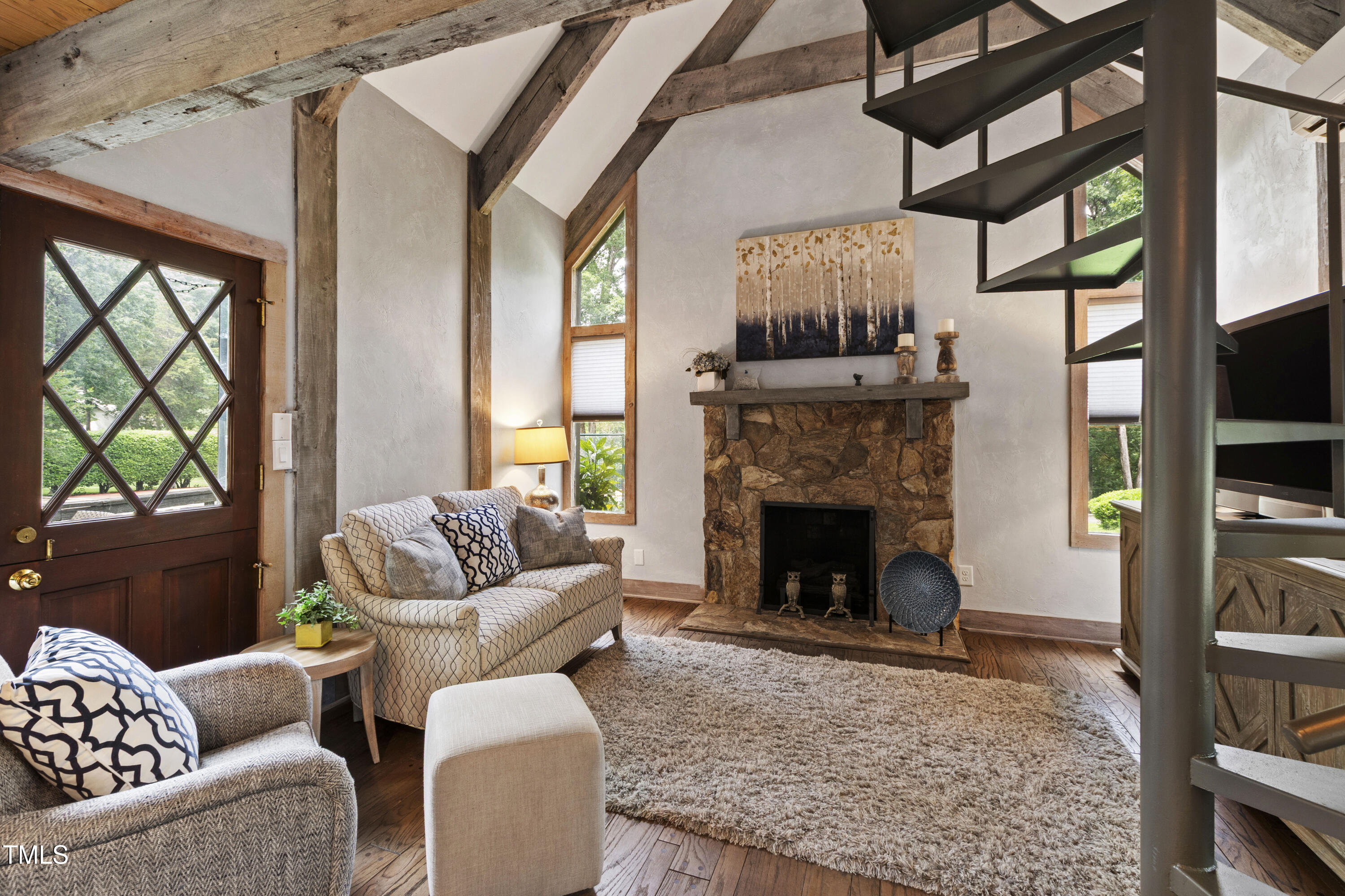 812 Kenmore Road Chapel Hill, NC 27514 - Photo 94 of 95 a living room with furniture fireplace and flat screen tv