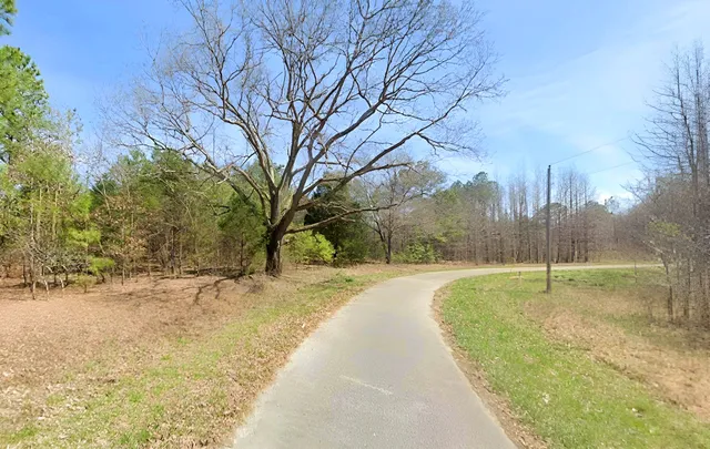 a swimming pool with outdoor space and trees