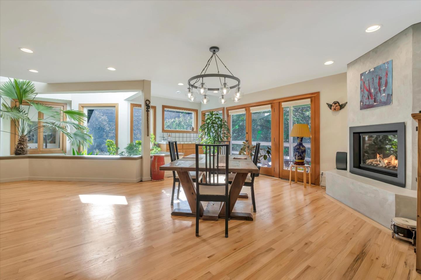 1573 North Rodeo Gulch Road Soquel, CA 95073 - Photo 14 of 40 a view of a dining room with furniture window and wooden floor