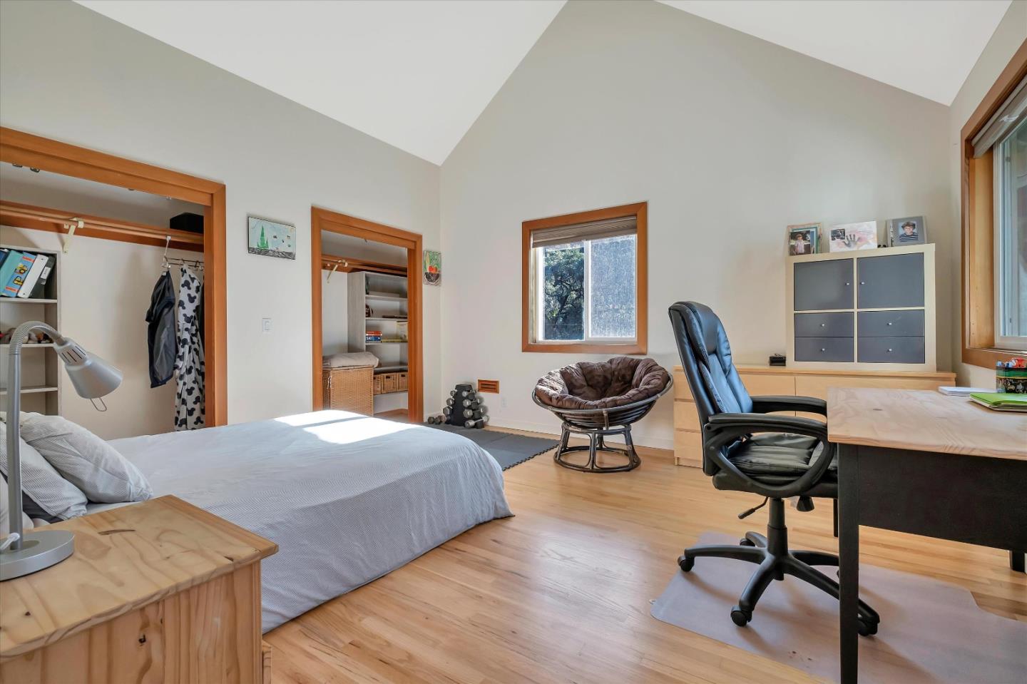 1573 North Rodeo Gulch Road Soquel, CA 95073 - Photo 19 of 40 a bedroom with furniture and a window