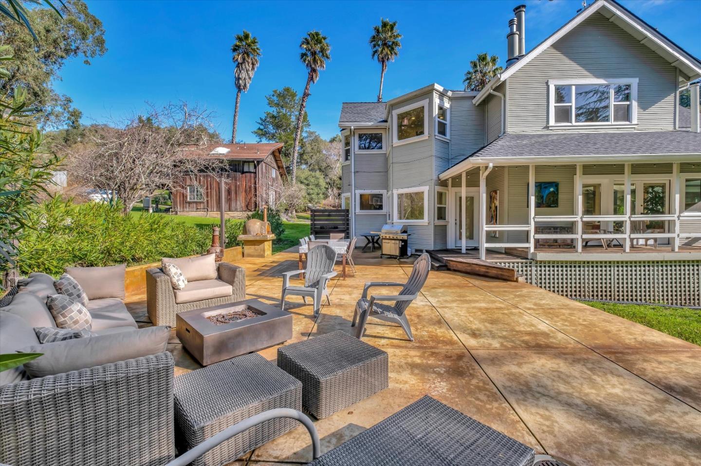 1573 North Rodeo Gulch Road Soquel, CA 95073 - Photo 33 of 40 a view of a house with swimming pool and sitting area