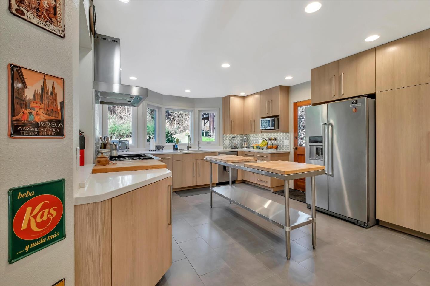 1573 North Rodeo Gulch Road Soquel, CA 95073 - Photo 10 of 40 a kitchen with stainless steel appliances a refrigerator a stove a sink and a refrigerator