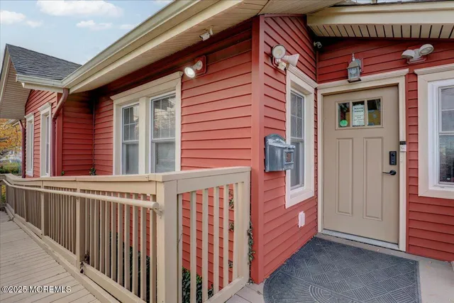 a front view of a house with a balcony