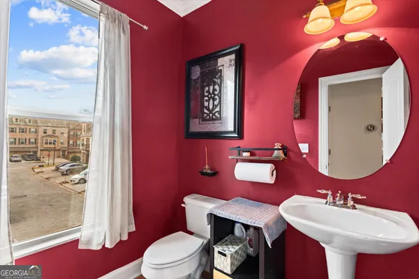 a view of a hallway with a small space