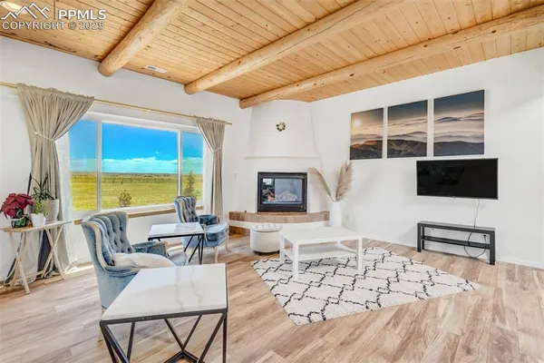 a living room with furniture