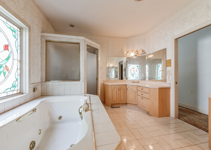 471 Stagecoach Run Glen Ellyn, IL 60137 - Photo 23 of 26 a bathroom with a tub a sink and a large mirror
