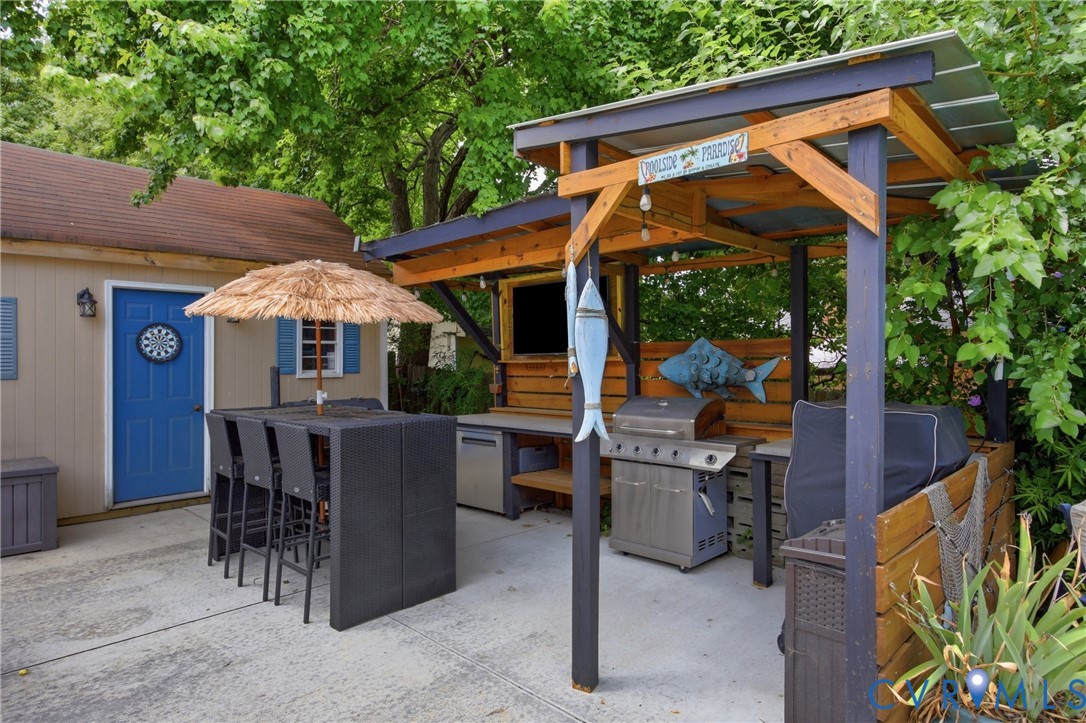3724 Conduit Road Colonial Heights, VA 23834 - Photo 32 of 41 Outdoor entertainment area featuring a covered pat