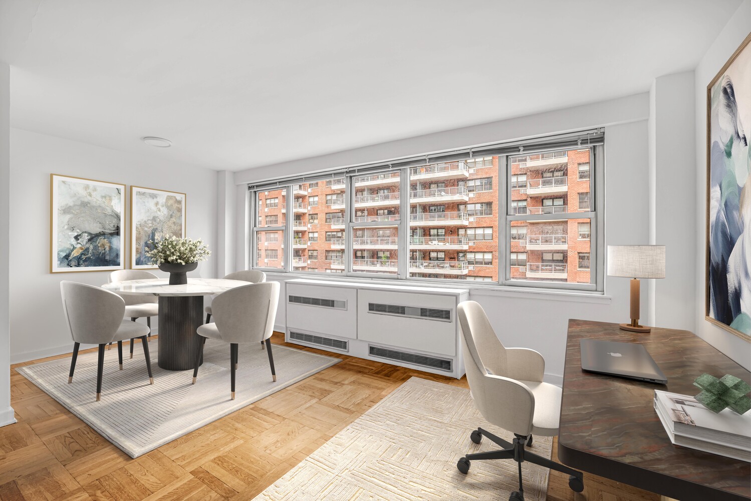 233 East 70th Street, Unit 10T Manhattan, NY 10021 - Photo 4 of 14 a view of a dining room with furniture window and outside view