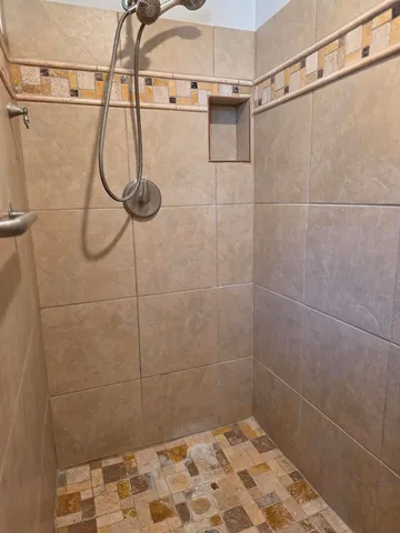 a bathroom with a shower