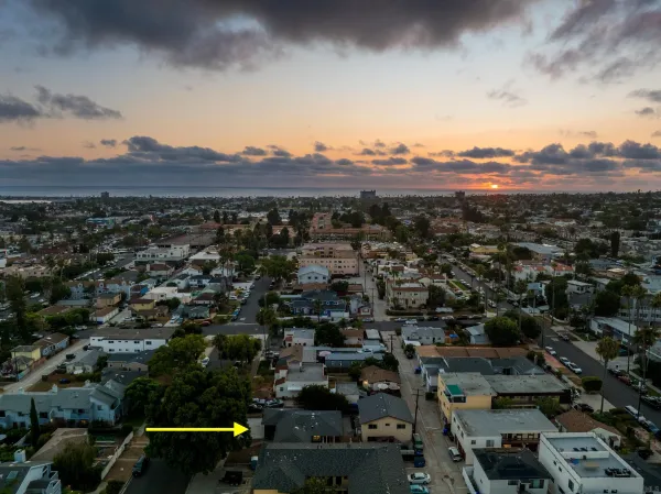 an aerial view of multiple house