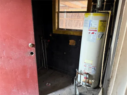 a bathroom with a window