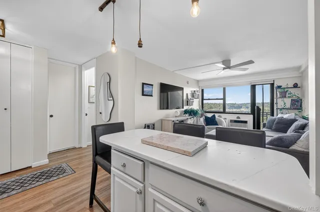 a picture of a bench in a building