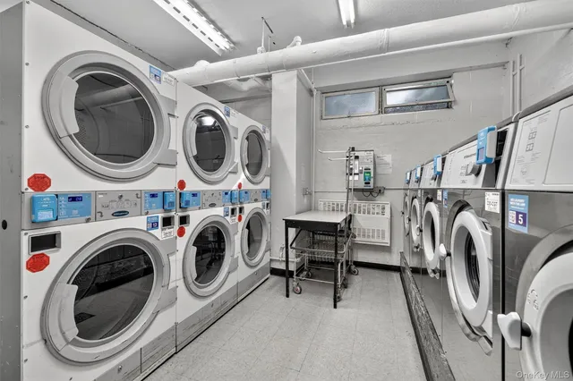 a view of a storage & utility room with closet