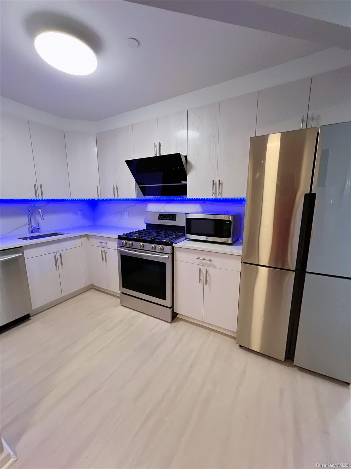 138-12 Northern Boulevard, Unit 3C Queens, NY 11354 - Photo 10 of 18 a kitchen with stainless steel appliances a stove a refrigerator and a sink