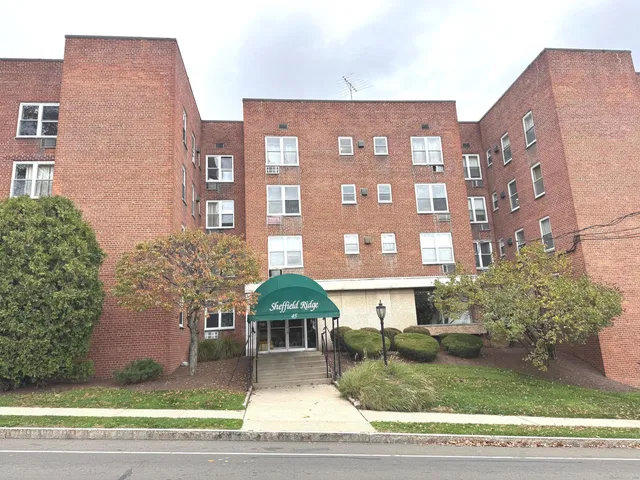 a front view of a building