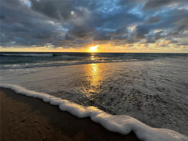 a view of an ocean and beach