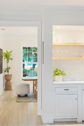 a workspace with furniture window and outside view