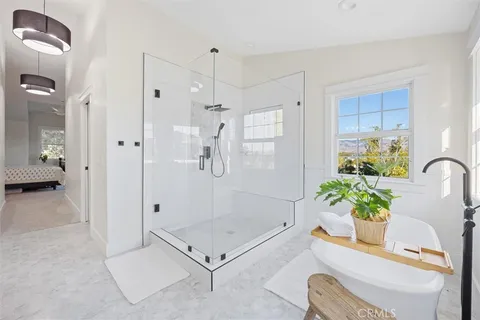 a view of a wooden deck and mountain view