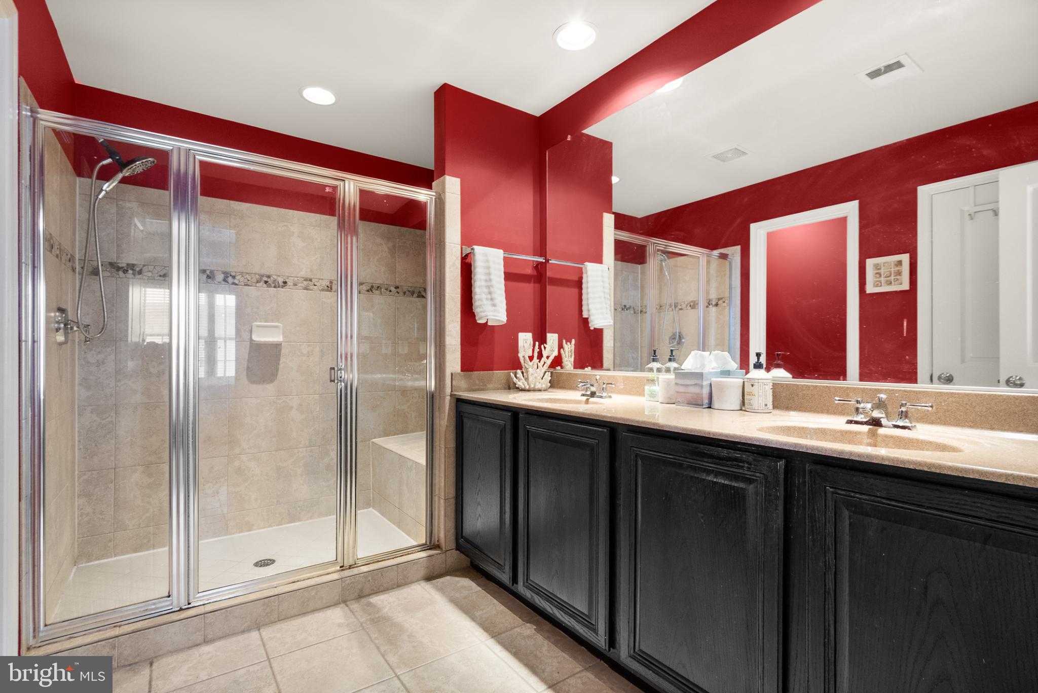 11968 Benton Lake Road Bristow, VA 20136 - Photo 36 of 52 Huge tiled shower, tile floor and double sink!