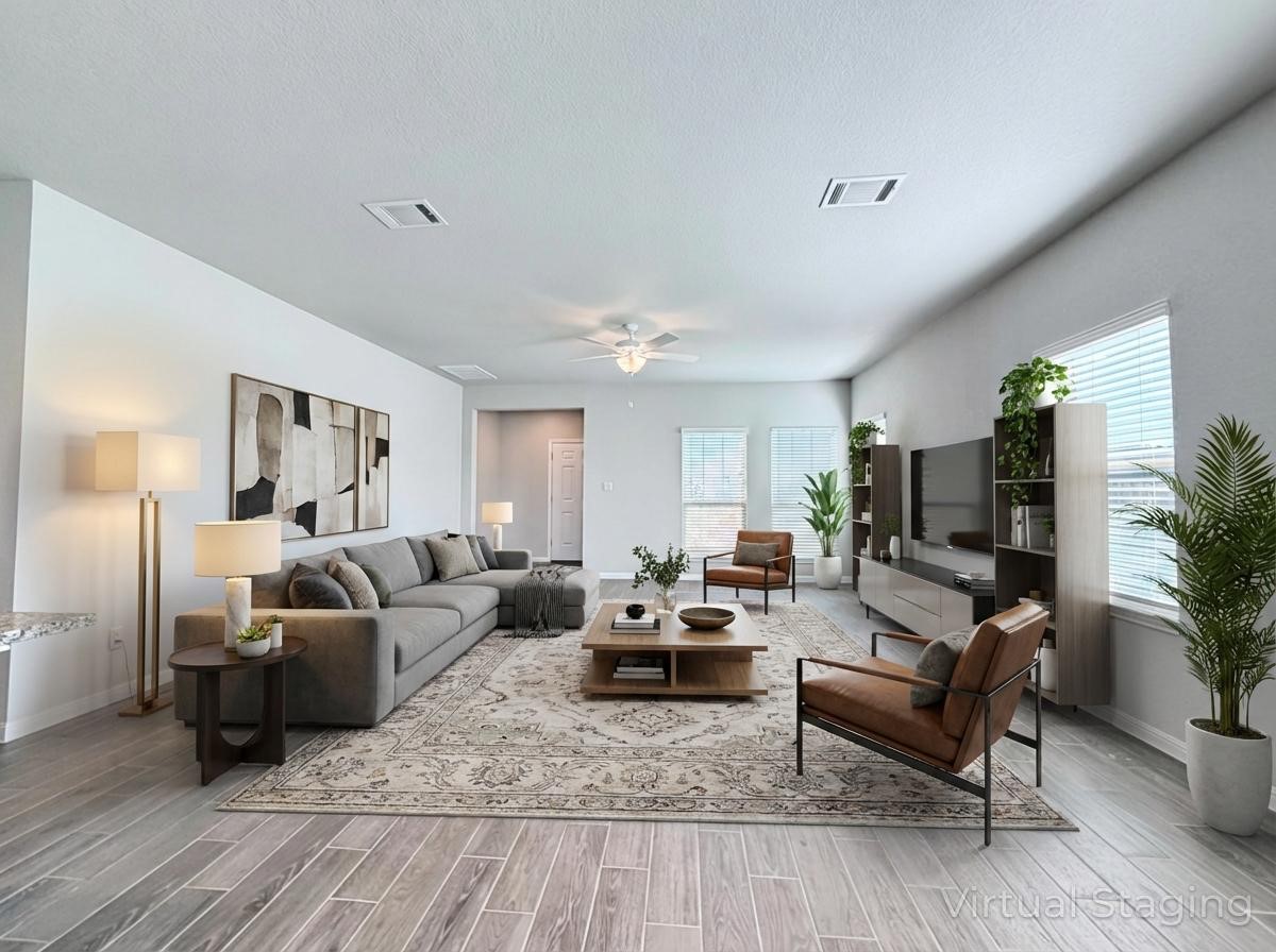 18104 Emu Lane Manor, TX 78653 - Photo 9 of 39 a living room with furniture wooden floor and a flat screen tv