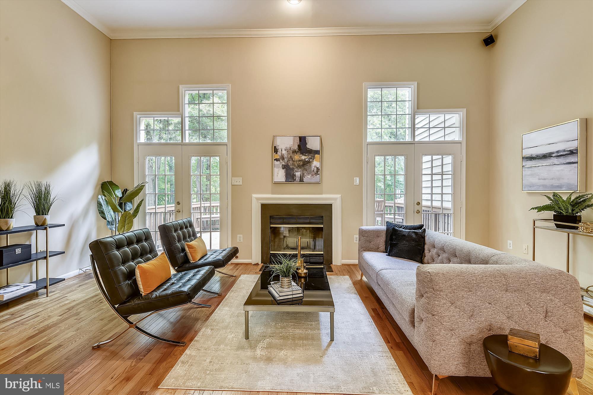 1203 Weatherstone Court Reston, VA 20194 - Photo 14 of 63 Dramatic living room w/tall ceilings and fireplace