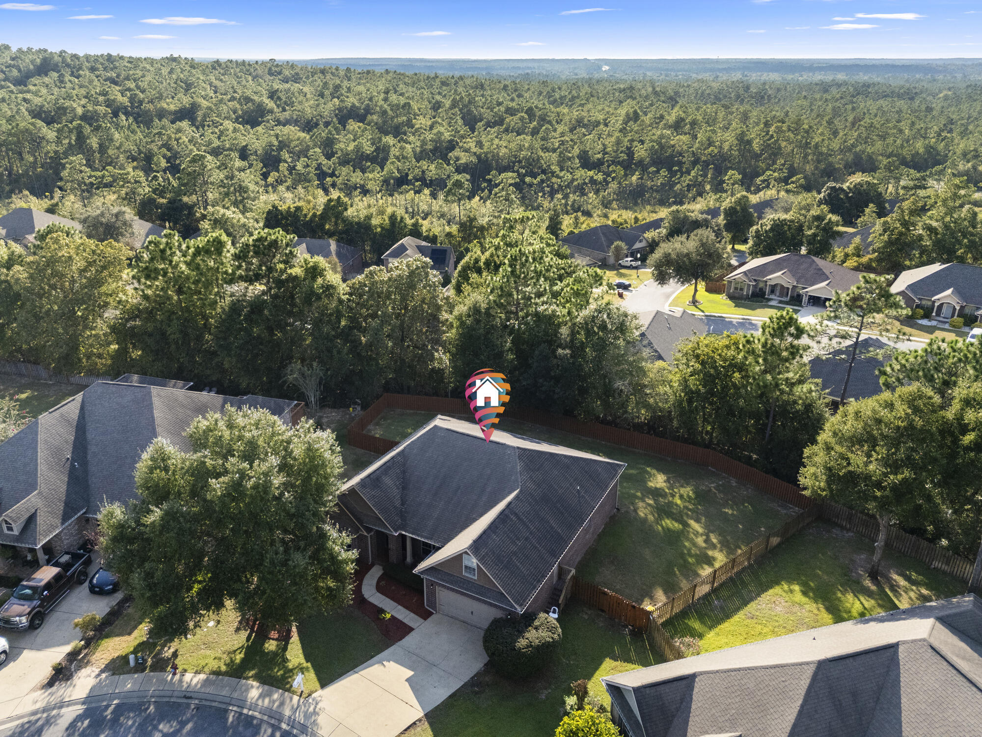 517 Pheasant Trail Crestview, FL 32536 - Photo 63 of 64 an aerial view of a house with a yard