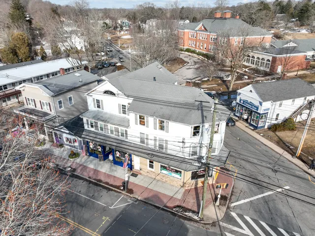 an aerial view of multiple house