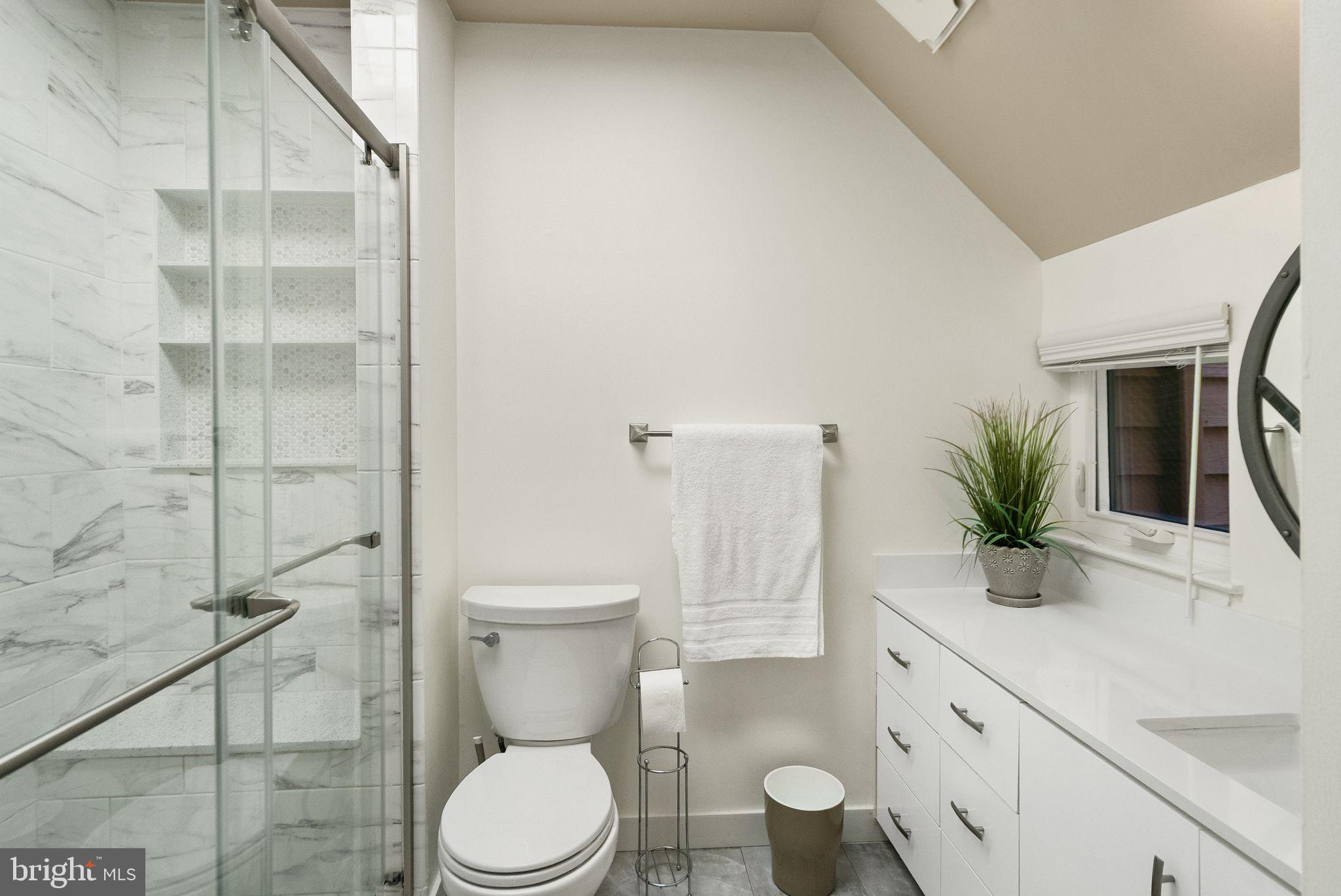 2013 Turtle Pond Drive Reston, VA 20191 - Photo 47 of 62 a bathroom with a toilet a sink and glass door