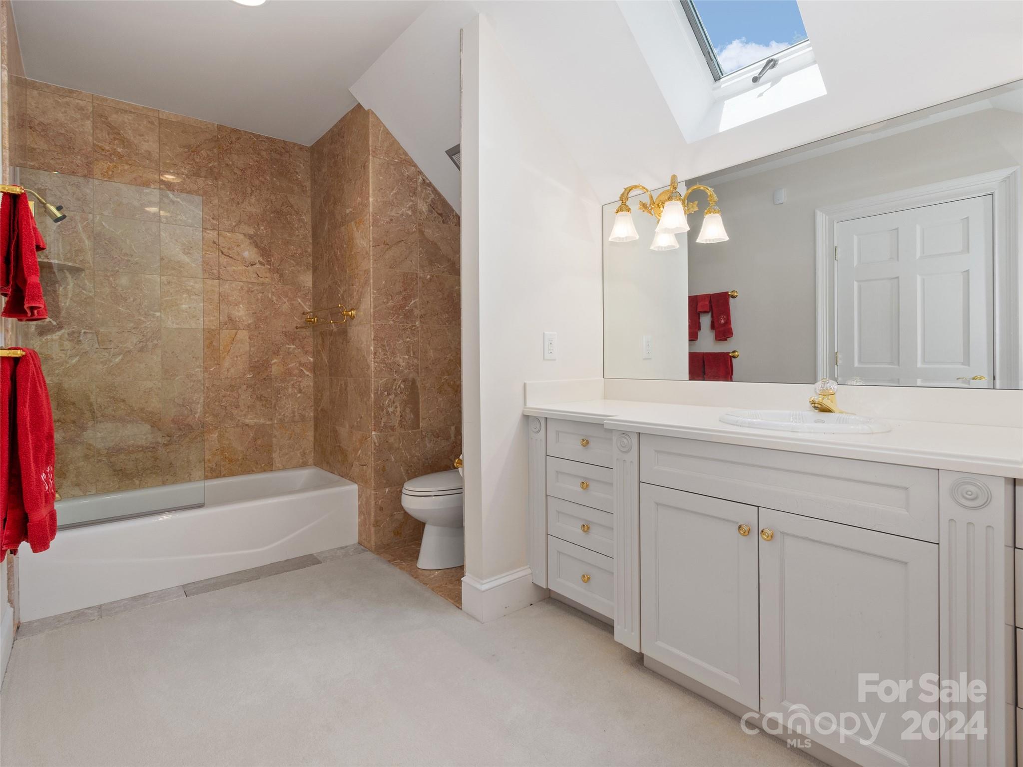 1767 Ridgeway Street Sylva, NC 28779 - Photo 24 of 46 a bathroom with a double vanity sink toilet mirror and bathtub